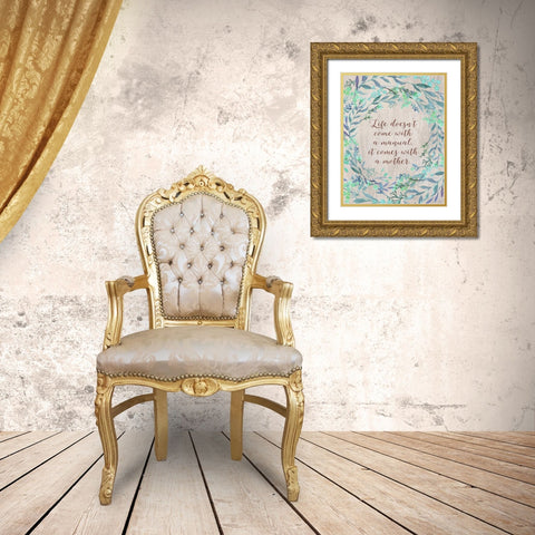 Mom Manual Gold Ornate Wood Framed Art Print with Double Matting by Moss, Tara