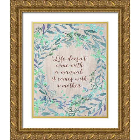 Mom Manual Gold Ornate Wood Framed Art Print with Double Matting by Moss, Tara