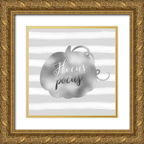 Hocus Pocus Pumpkin Gold Ornate Wood Framed Art Print with Double Matting by Moss, Tara
