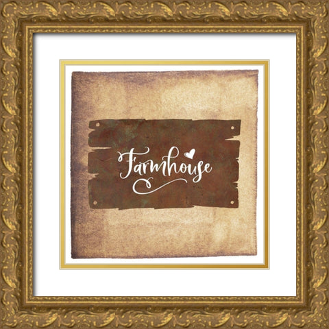 Farmhouse Gold Ornate Wood Framed Art Print with Double Matting by Moss, Tara