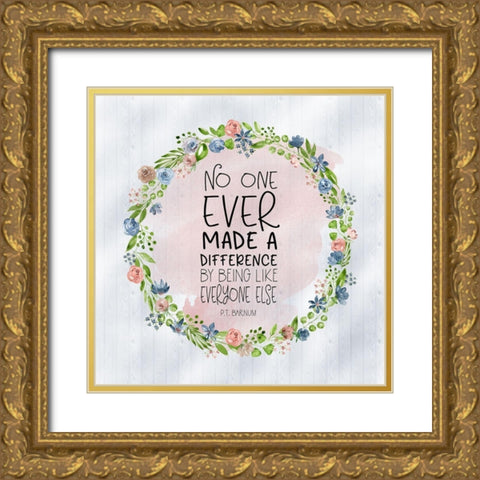 Difference Quote II Gold Ornate Wood Framed Art Print with Double Matting by Moss, Tara