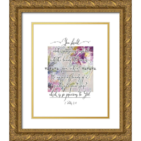 1 Peter 3-4 Gold Ornate Wood Framed Art Print with Double Matting by Moss, Tara