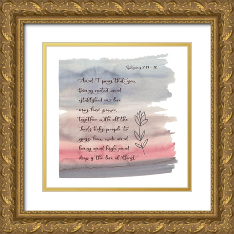 Ephesians Watercolor Gold Ornate Wood Framed Art Print with Double Matting by Moss, Tara