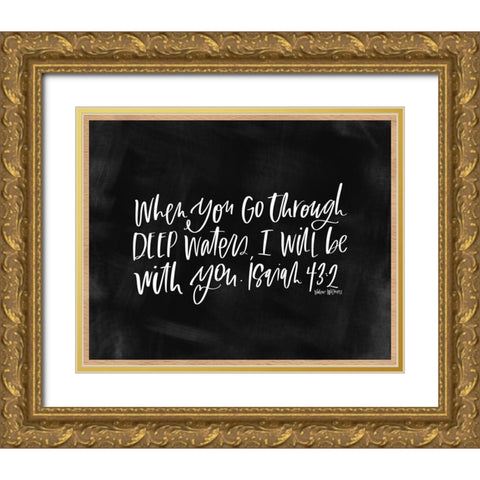 Deep Waters Gold Ornate Wood Framed Art Print with Double Matting by Wieners, Valerie