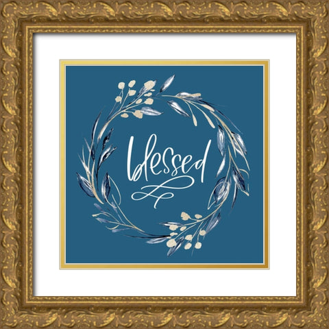 Blessed Gold Ornate Wood Framed Art Print with Double Matting by Wieners, Valerie