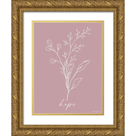 Hope Gold Ornate Wood Framed Art Print with Double Matting by Wieners, Valerie