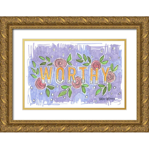 Worthy Gold Ornate Wood Framed Art Print with Double Matting by Wieners, Valerie