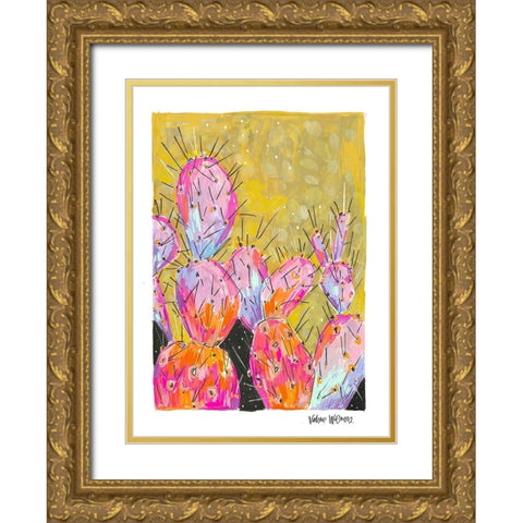 Mustard Cactus II Gold Ornate Wood Framed Art Print with Double Matting by Wieners, Valerie
