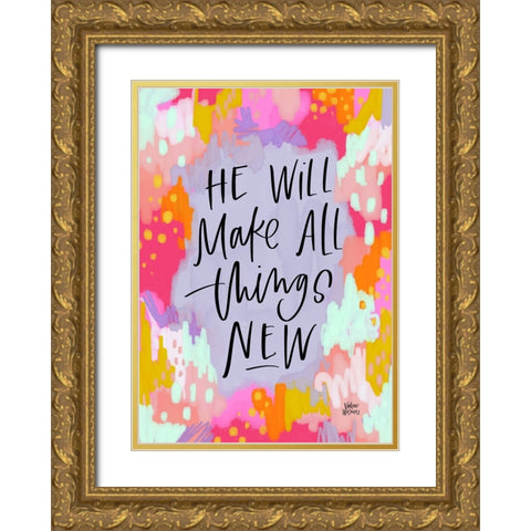 New Gold Ornate Wood Framed Art Print with Double Matting by Wieners, Valerie