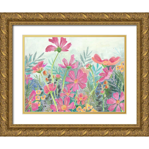 Cosmos Gold Ornate Wood Framed Art Print with Double Matting by Wieners, Valerie