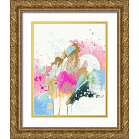 Confetti II Gold Ornate Wood Framed Art Print with Double Matting by Wieners, Valerie