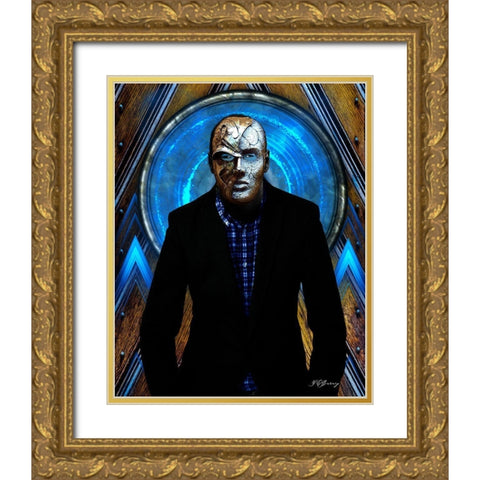 Behind the Mask Gold Ornate Wood Framed Art Print with Double Matting by Burney, Yvonne Coleman