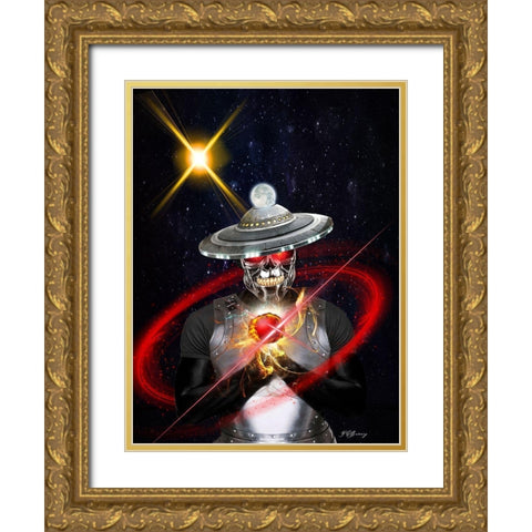Anger Gold Ornate Wood Framed Art Print with Double Matting by Burney, Yvonne Coleman
