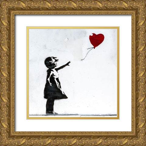 Great Eastern Street, Shoreditch Gold Ornate Wood Framed Art Print with Double Matting by Anonymous (attributed to Banksy)