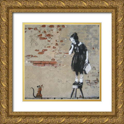 Villere St., New Orleans Gold Ornate Wood Framed Art Print with Double Matting by Anonymous (attributed to Banksy)