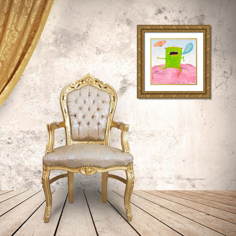 Alien Friend #1 Gold Ornate Wood Framed Art Print with Double Matting by Teller, Skip