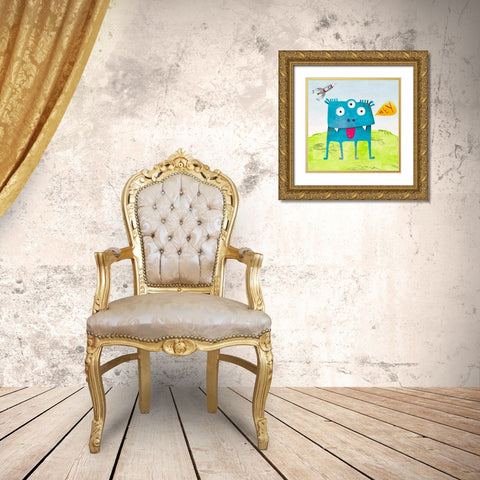 Alien Friend #3 Gold Ornate Wood Framed Art Print with Double Matting by Teller, Skip