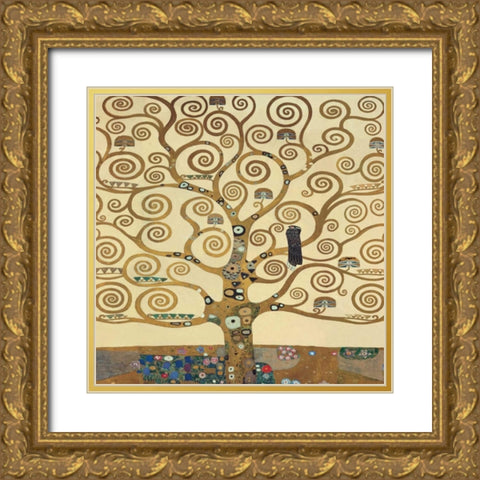 The Tree of Life II Gold Ornate Wood Framed Art Print with Double Matting by Klimt, Gustav