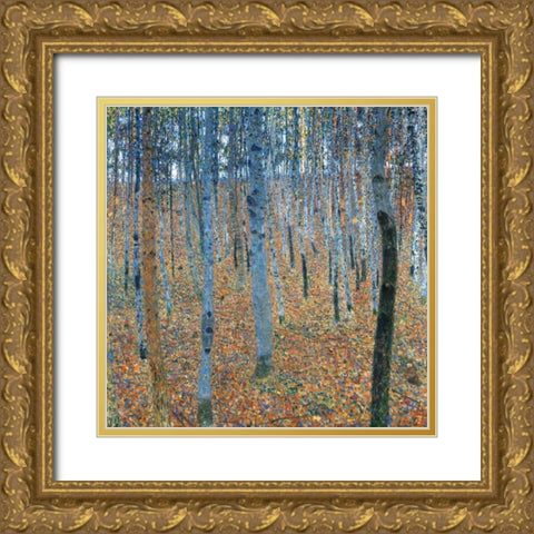 Beech Grove I Gold Ornate Wood Framed Art Print with Double Matting by Klimt, Gustav