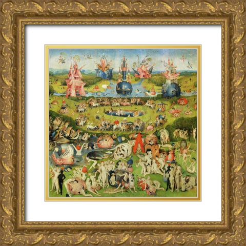 The Garden of Earthly Delights II Gold Ornate Wood Framed Art Print with Double Matting by Bosch, Hieronymus