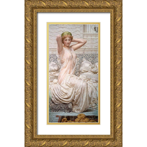 Silver Gold Ornate Wood Framed Art Print with Double Matting by Moore, Albert Joseph