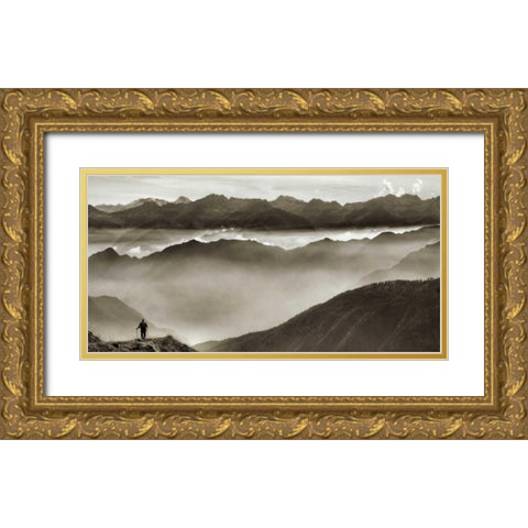 Across my world Gold Ornate Wood Framed Art Print with Double Matting by Ferrua, Fulvio