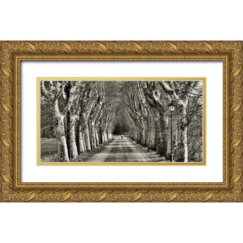 Come le foglie Gold Ornate Wood Framed Art Print with Double Matting by Ferrua, Fulvio