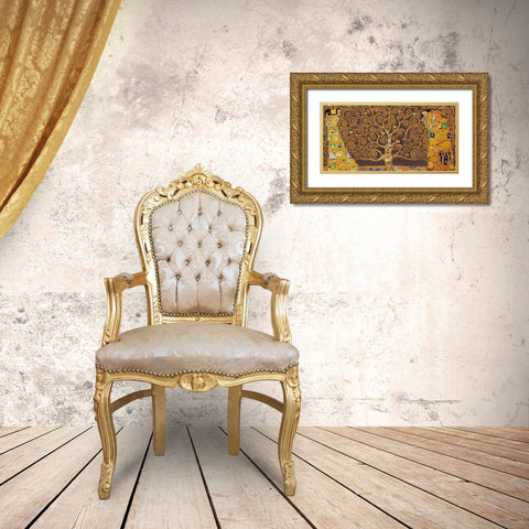 Tree of Life-Brown Gold Ornate Wood Framed Art Print with Double Matting by Klimt, Gustav