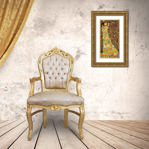 Tree of Life-Brown I Gold Ornate Wood Framed Art Print with Double Matting by Klimt, Gustav