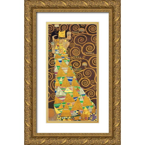 Tree of Life-Brown I Gold Ornate Wood Framed Art Print with Double Matting by Klimt, Gustav