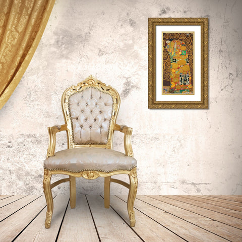 Tree of Life-Brown III Gold Ornate Wood Framed Art Print with Double Matting by Klimt, Gustav