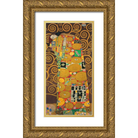 Tree of Life-Brown III Gold Ornate Wood Framed Art Print with Double Matting by Klimt, Gustav