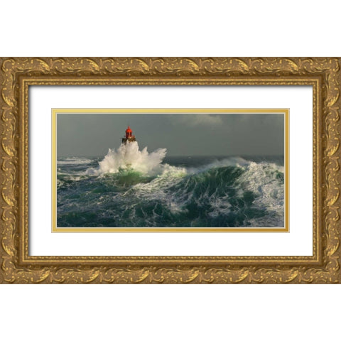 La Jument dans la Tempete Gold Ornate Wood Framed Art Print with Double Matting by Guichard, Jean
