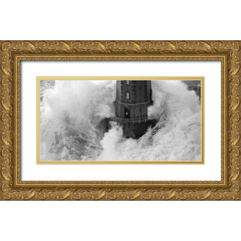 La Jument Gold Ornate Wood Framed Art Print with Double Matting by Guichard, Jean