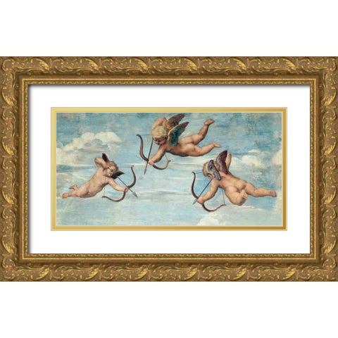 Trionfo di Galatea Gold Ornate Wood Framed Art Print with Double Matting by Raffaello