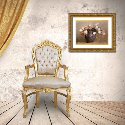 Roses Gold Ornate Wood Framed Art Print with Double Matting by Thayer, Abbott Handerson
