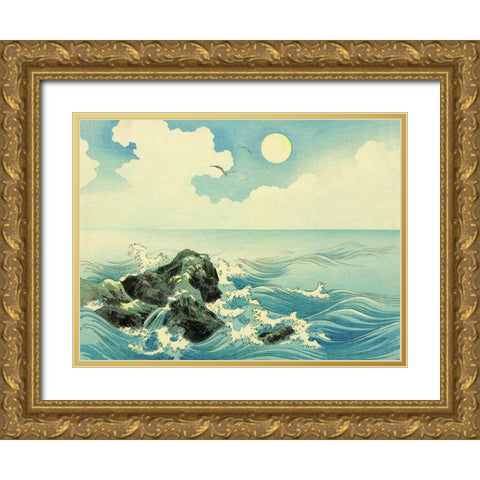 Kojima Island  Gold Ornate Wood Framed Art Print with Double Matting by Konen, Uehara