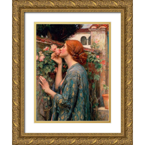The Soul of the Rose Gold Ornate Wood Framed Art Print with Double Matting by Waterhouse, John William