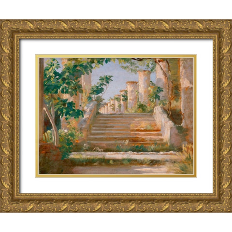 Loggia in Ravello Gold Ornate Wood Framed Art Print with Double Matting by Kroyer, Peder Severin