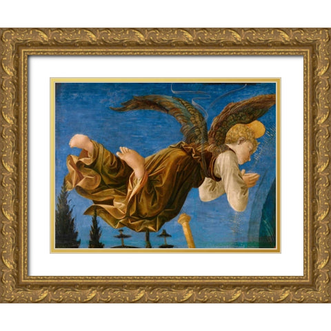 Angelo I Gold Ornate Wood Framed Art Print with Double Matting by Pesellino, Francesco