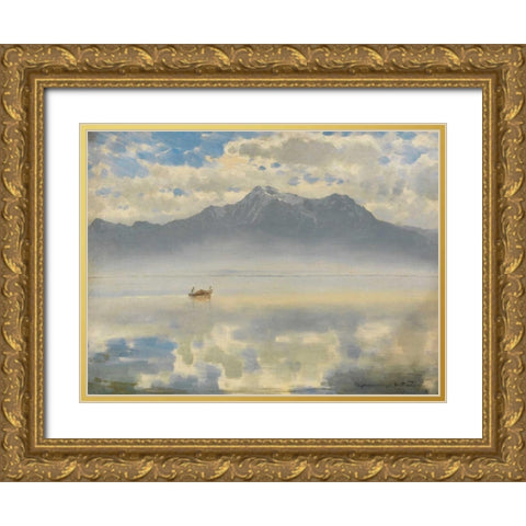 Chiemseespiegel Gold Ornate Wood Framed Art Print with Double Matting by Wopfner, Joseph