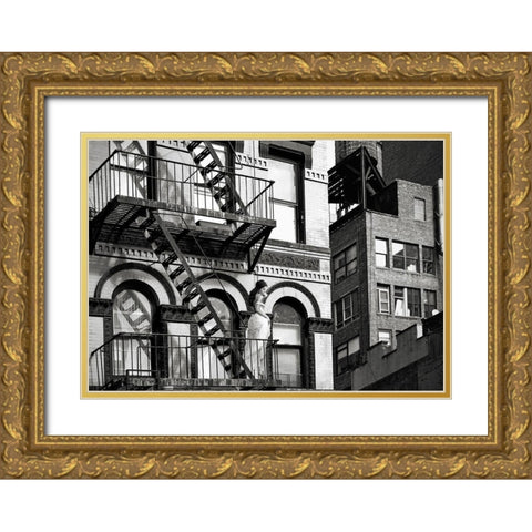 TriBeCa Beauty, NYC Gold Ornate Wood Framed Art Print with Double Matting by Lauren, Julian