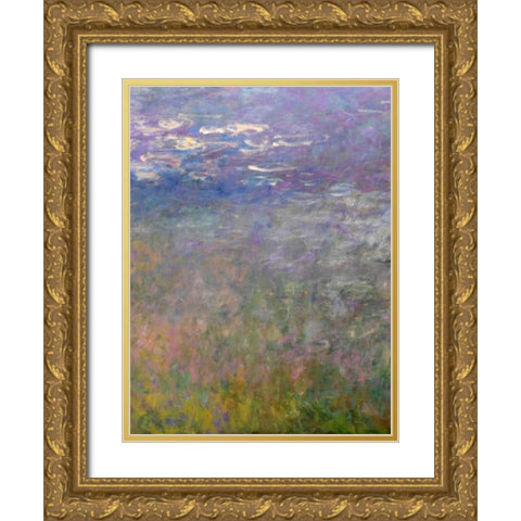 Water Lilies II Gold Ornate Wood Framed Art Print with Double Matting by Monet, Claude