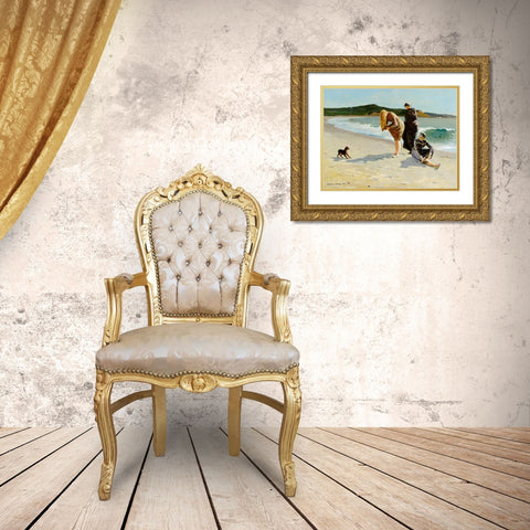 Eagle Head, Manchester, Massachusetts Gold Ornate Wood Framed Art Print with Double Matting by Homer, Winslow