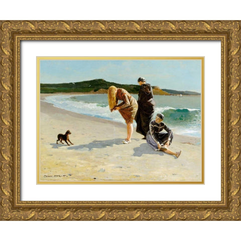 Eagle Head, Manchester, Massachusetts Gold Ornate Wood Framed Art Print with Double Matting by Homer, Winslow