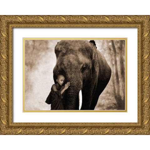Healing Embrace Gold Ornate Wood Framed Art Print with Double Matting by Moreau, Marc