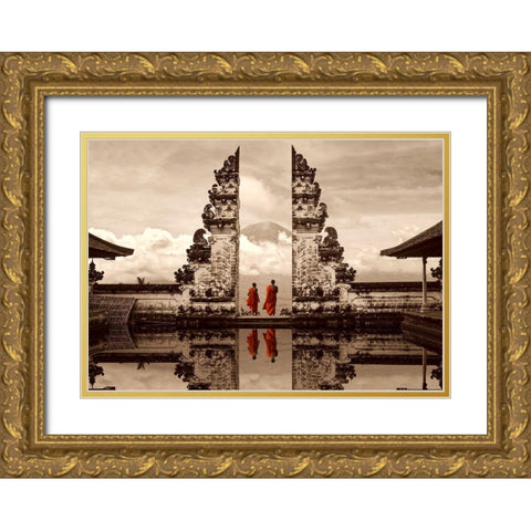 Gates of Heaven-Bali Gold Ornate Wood Framed Art Print with Double Matting by Moreau, Marc