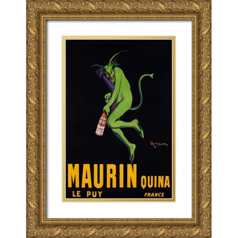 Maurin Quina ca. 1906 Gold Ornate Wood Framed Art Print with Double Matting by Cappiello, Leonetto