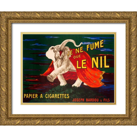 Je ne fume que Le Nil 1912 Gold Ornate Wood Framed Art Print with Double Matting by Cappiello, Leonetto