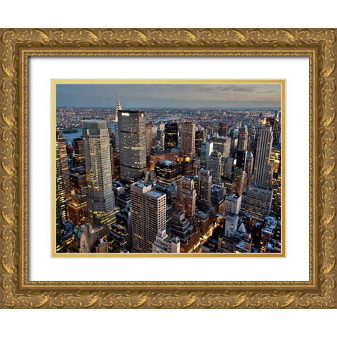 Midtown Manhattan Gold Ornate Wood Framed Art Print with Double Matting by Ratsenskiy, Vadim